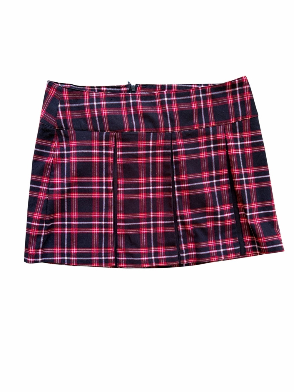 Y2K HeartSoul Red and Black Plaid Pleated Mini Skirt Schoolgirl